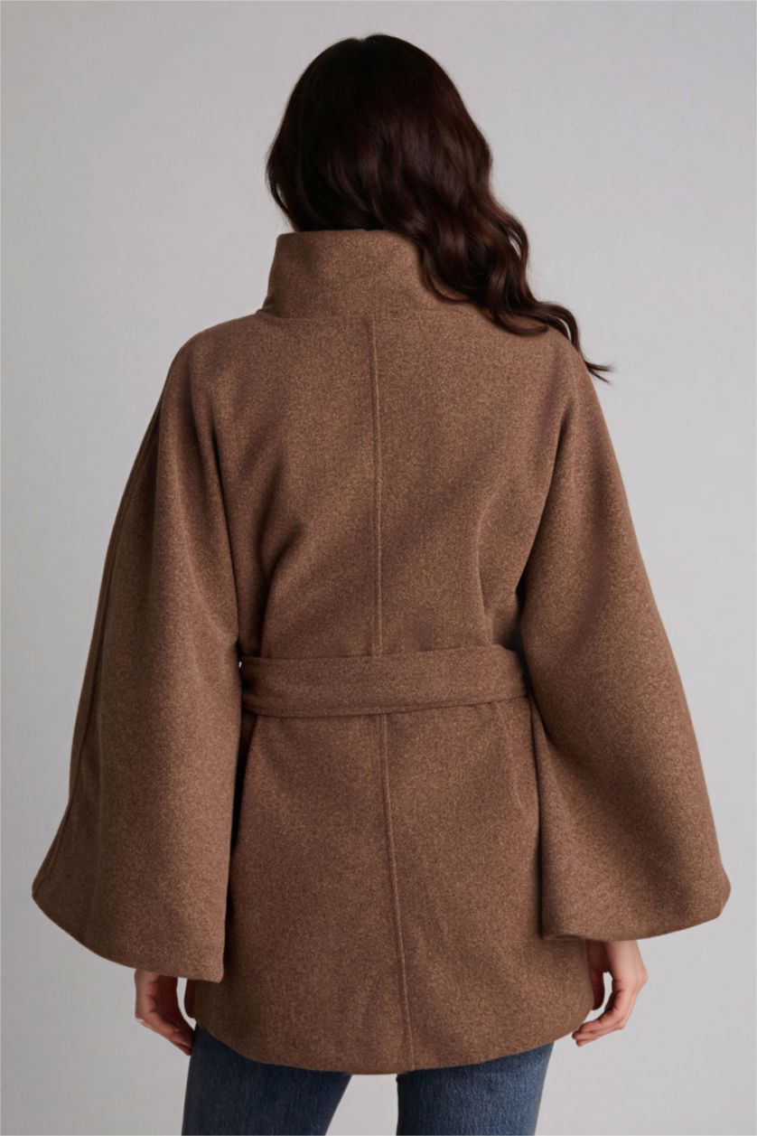 نساء فيزوني جاكيت بياخة عالية وحزام