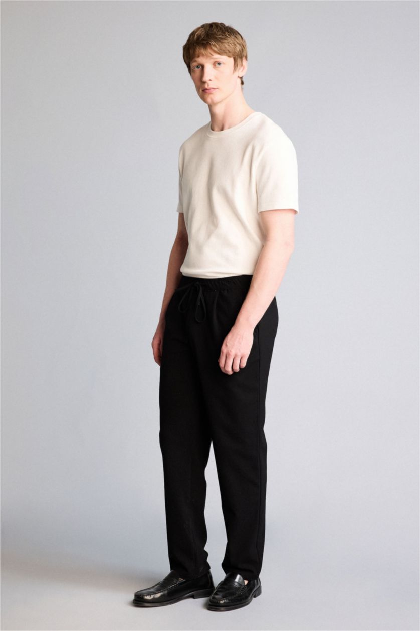 Erkek Siyah Relax Fıt Pantolon