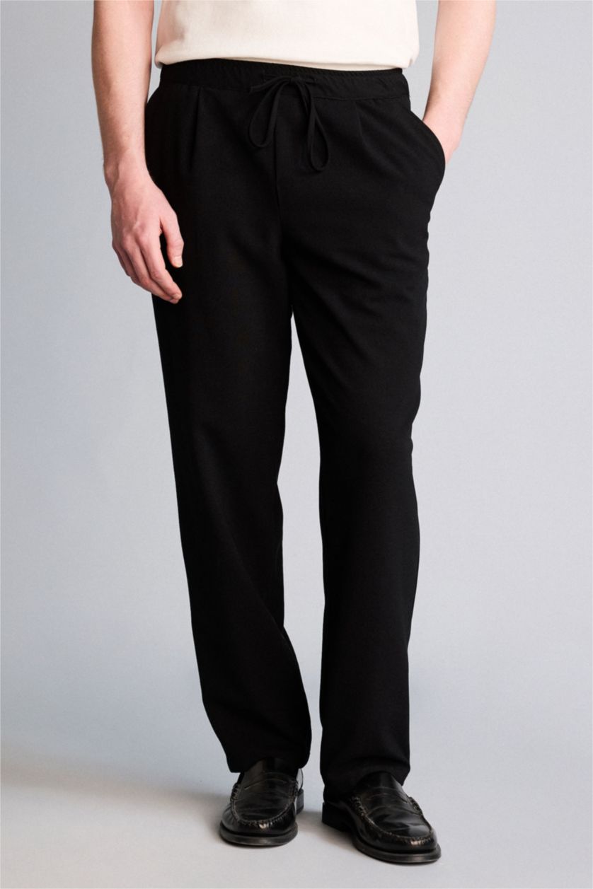 Erkek Siyah Relax Fıt Pantolon