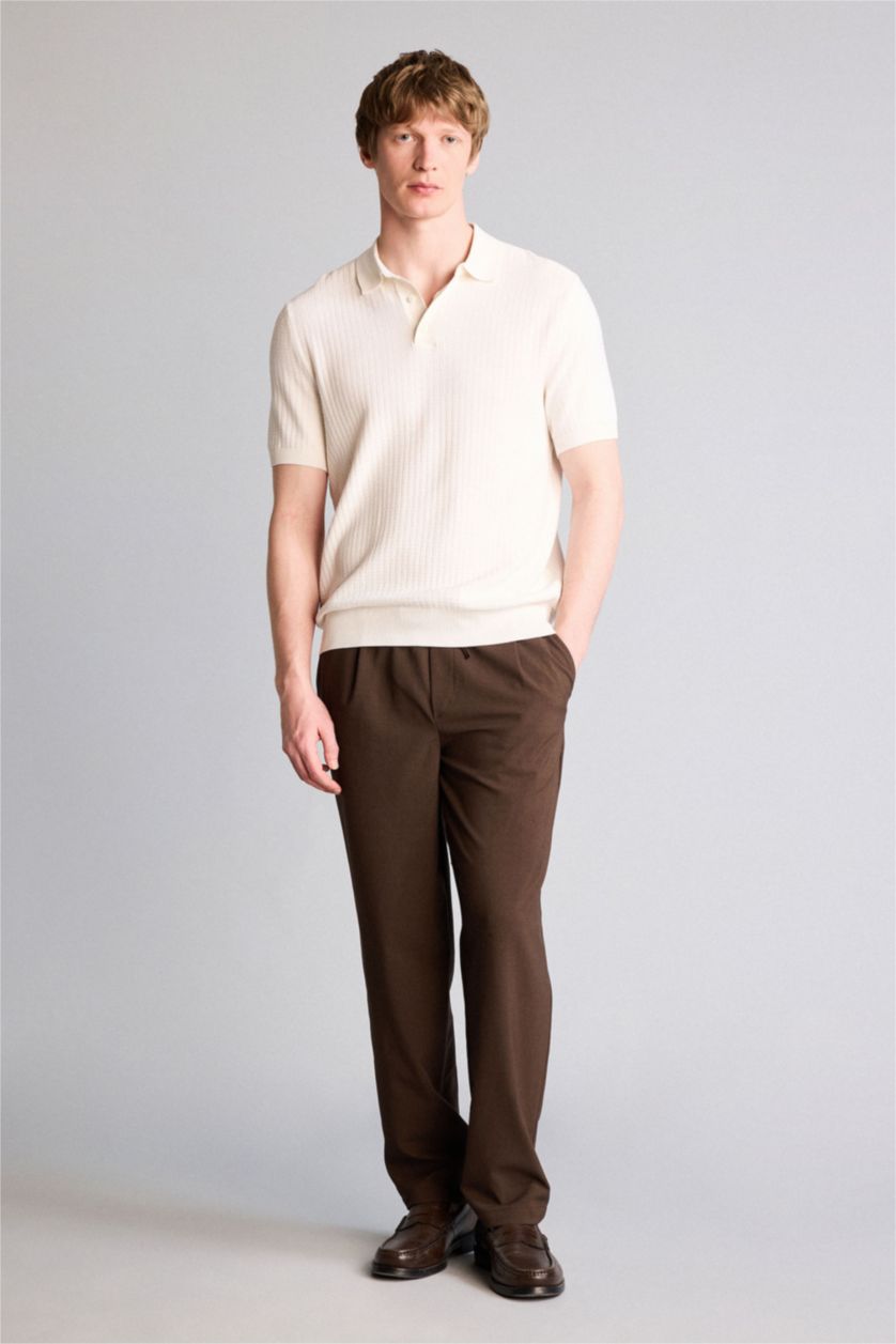 Erkek Kahve Relax Fıt Pantolon