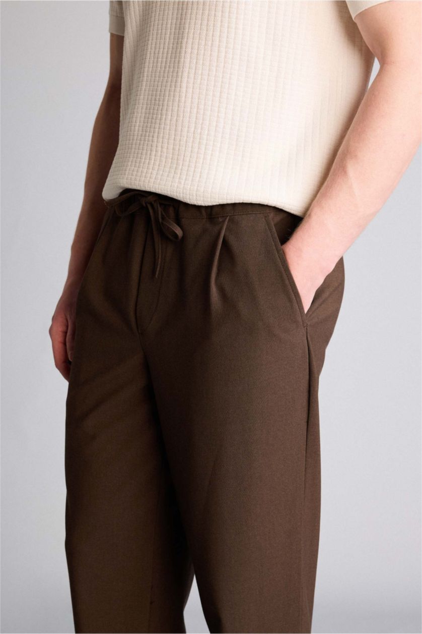 Erkek Kahve Relax Fıt Pantolon