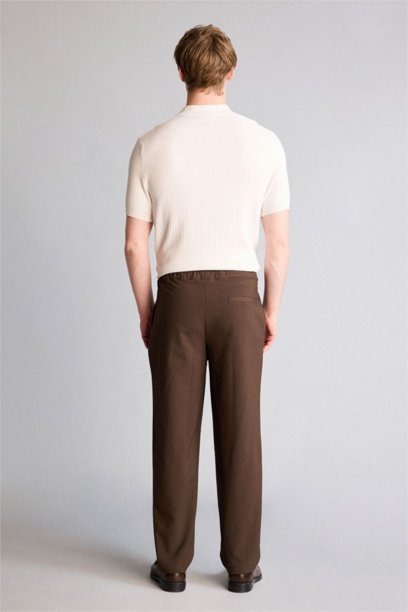 Erkek Kahve Relax Fıt Pantolon