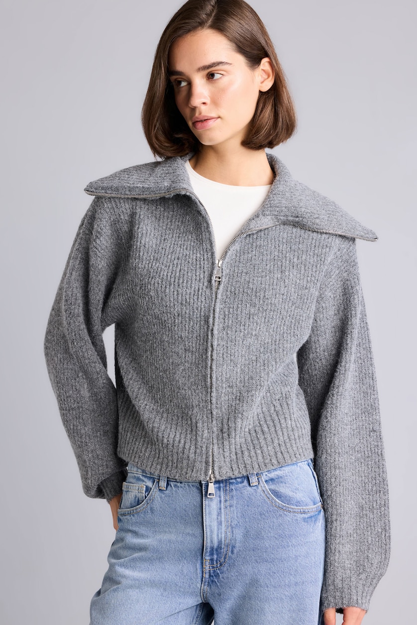 Әйелдерге Антрацитті меланж Regular Fit кардиган