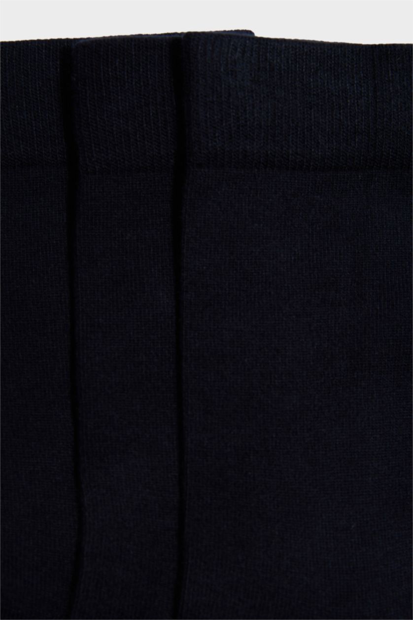 Erkek Lacivert Erkek Dikişsiz 3'lü Bambu Bambu Çorap