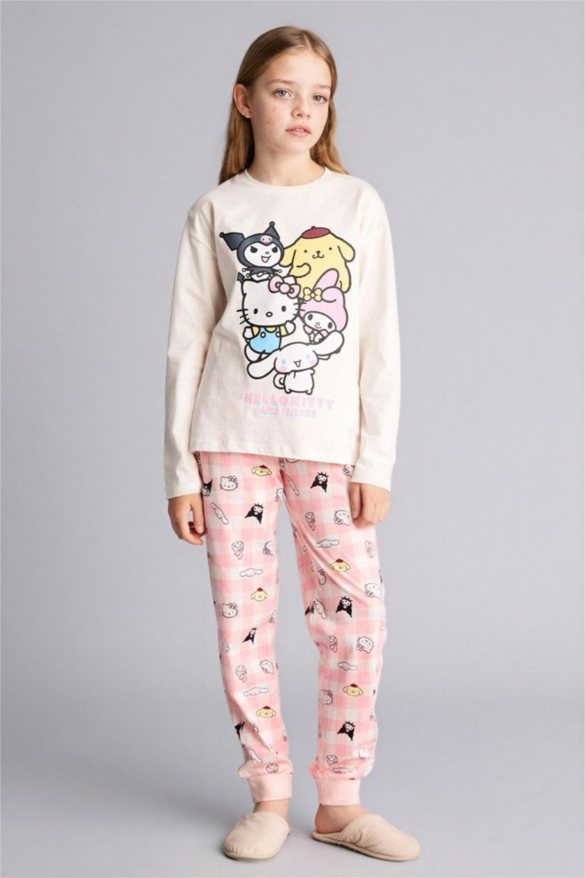 GIRLS & TEENS Ecru Girl Hello Kitty 2 Piece Pajama Set