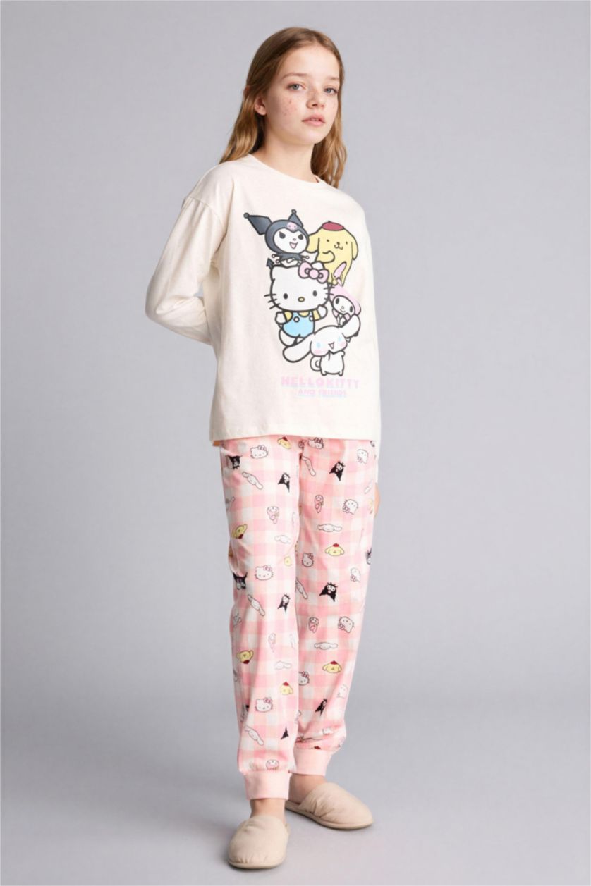 GIRLS & TEENS Ecru Girl Hello Kitty 2 Piece Pajama Set