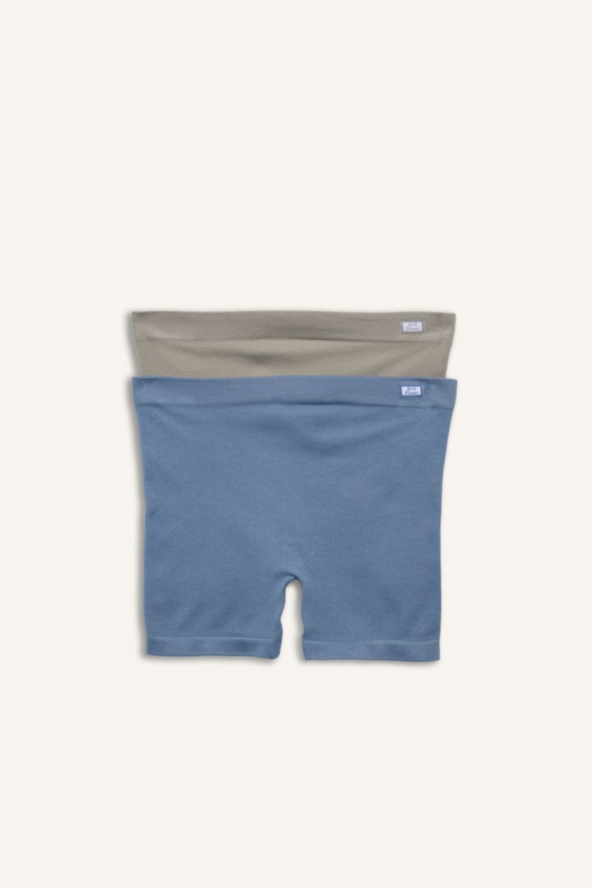 Kız Çocuk - Genç Kız Açık Mavi Dikişsiz Seamless 2'li Boxer Kız Çocuk