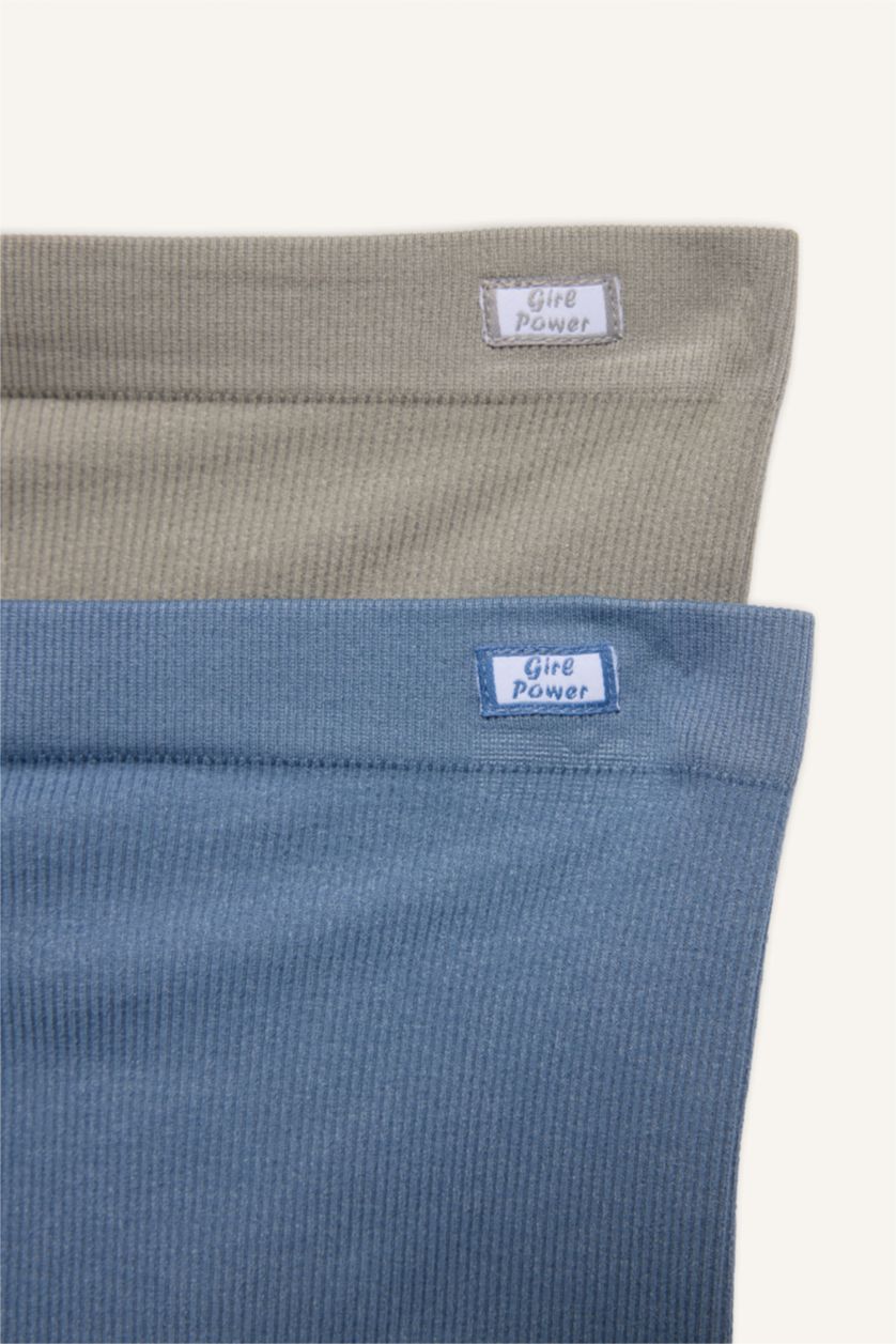 Kız Çocuk - Genç Kız Açık Mavi Dikişsiz Seamless 2'li Boxer Kız Çocuk