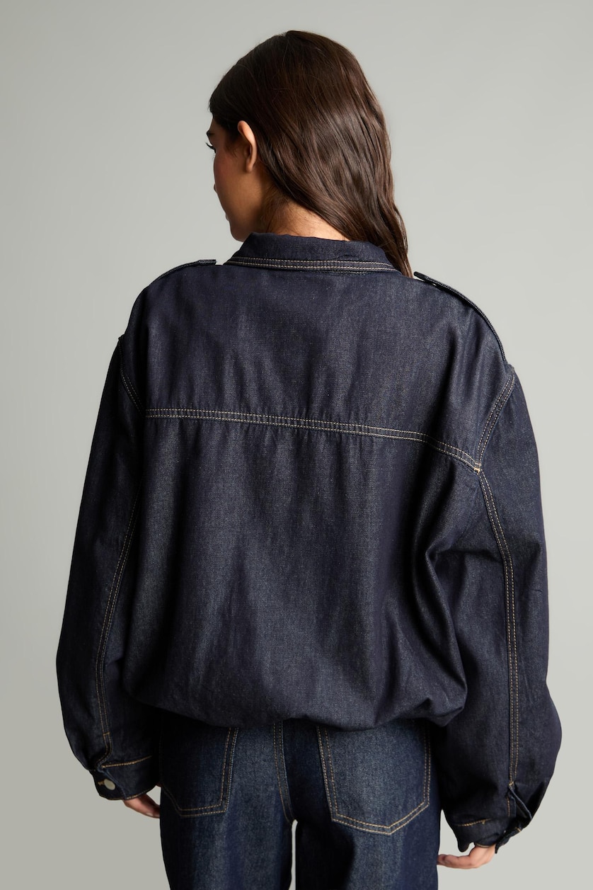 WOMAN Blue Black Oversize Fit Jacket