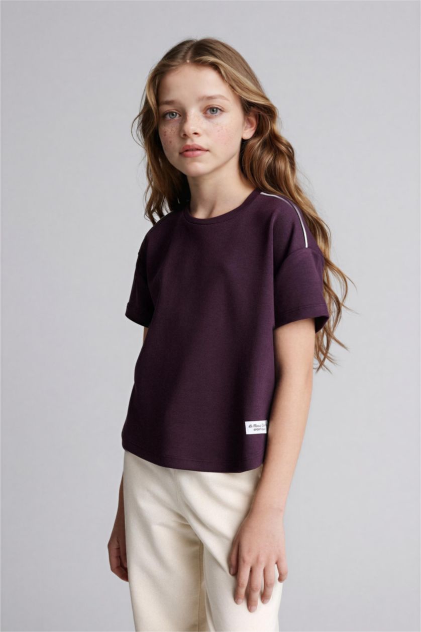 FILLES Violet Foncé Girl Modal T-Shirt