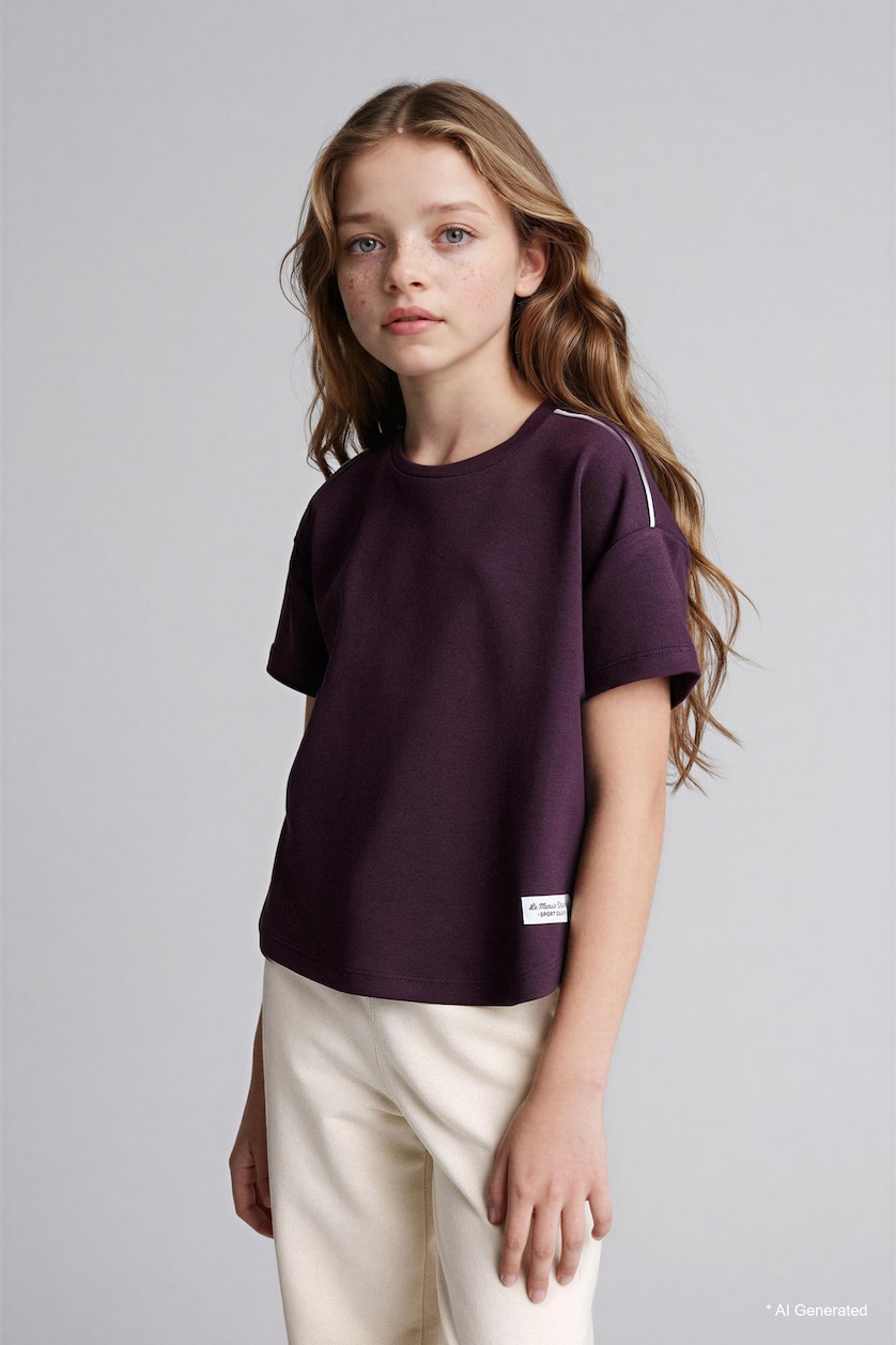 Young Girls - Teen Girls Dark Purple Girl Modal T-Shirt