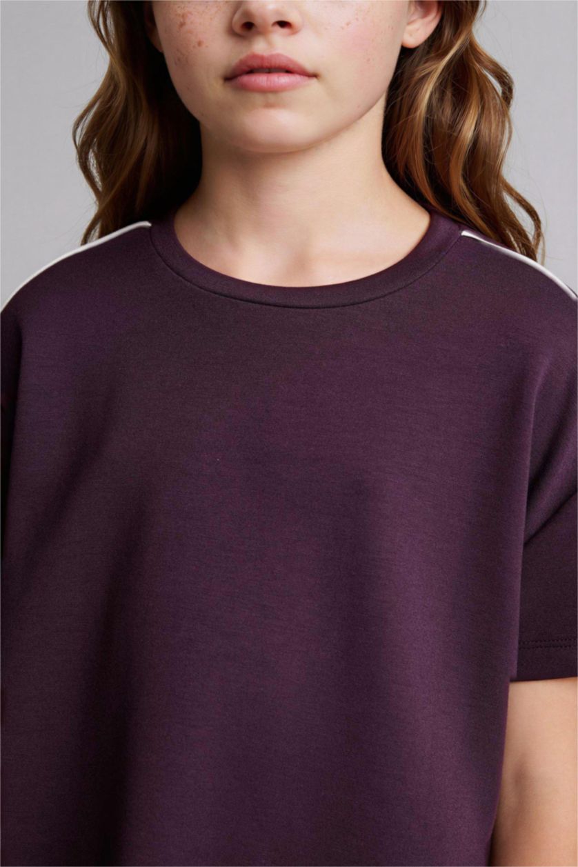 FILLES Violet Foncé Girl Modal T-Shirt