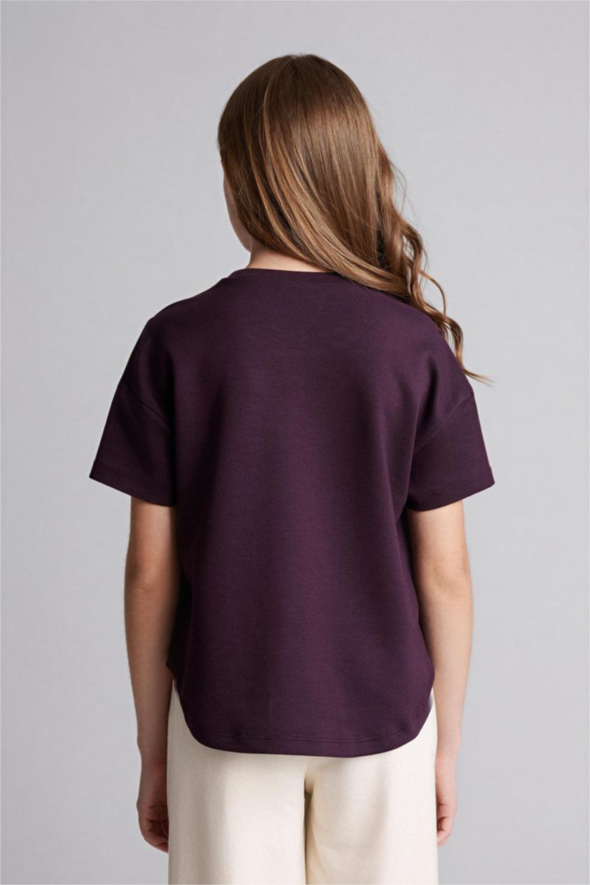 FILLES Violet Foncé Girl Modal T-Shirt