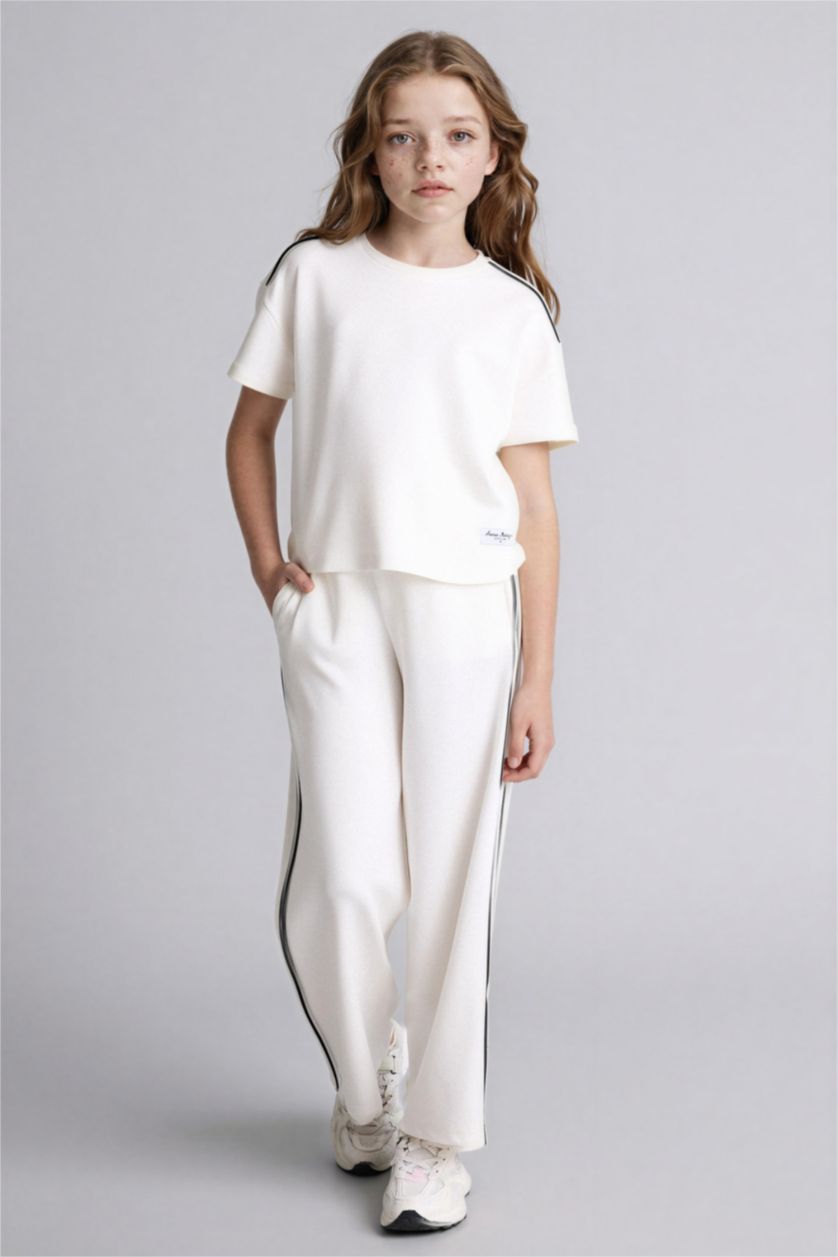 Kız Çocuk - Genç Kız Beyaz Modal Tişört Kız Çocuk