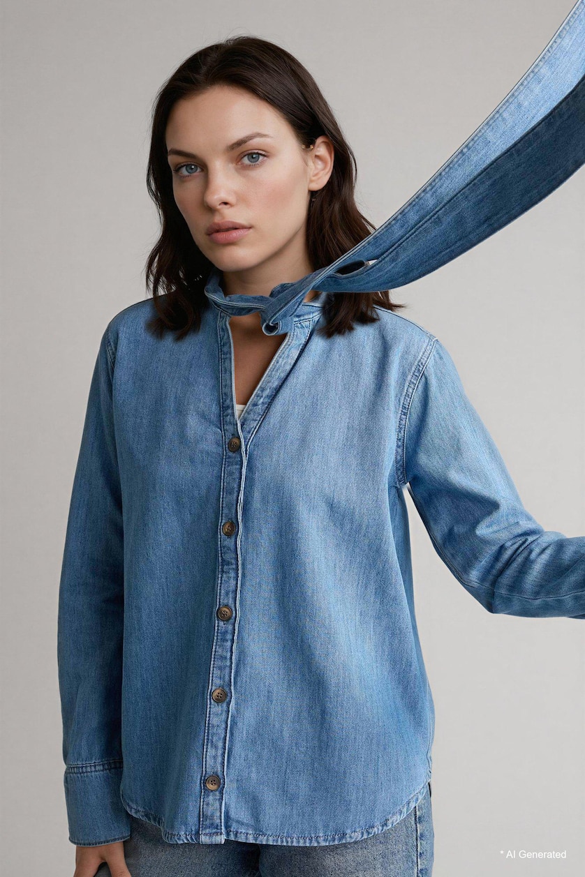 Women Blue Regular Fit Denim Shirt