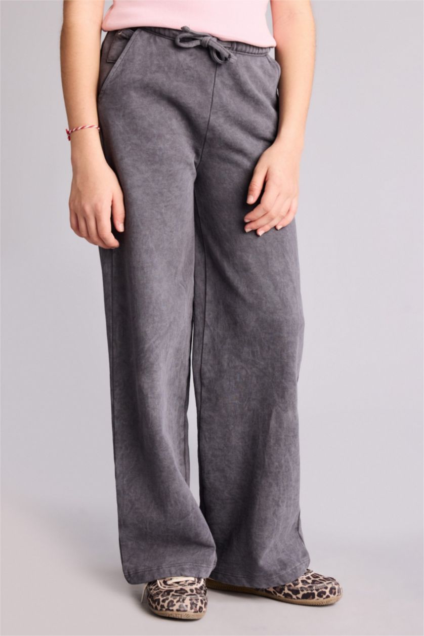 Kız Çocuk - Genç Kız Antrasit Wıde Leg Eşofman Altı Kız Çocuk