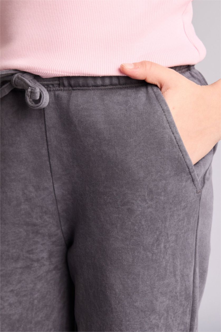 Kız Çocuk - Genç Kız Antrasit Wıde Leg Eşofman Altı Kız Çocuk