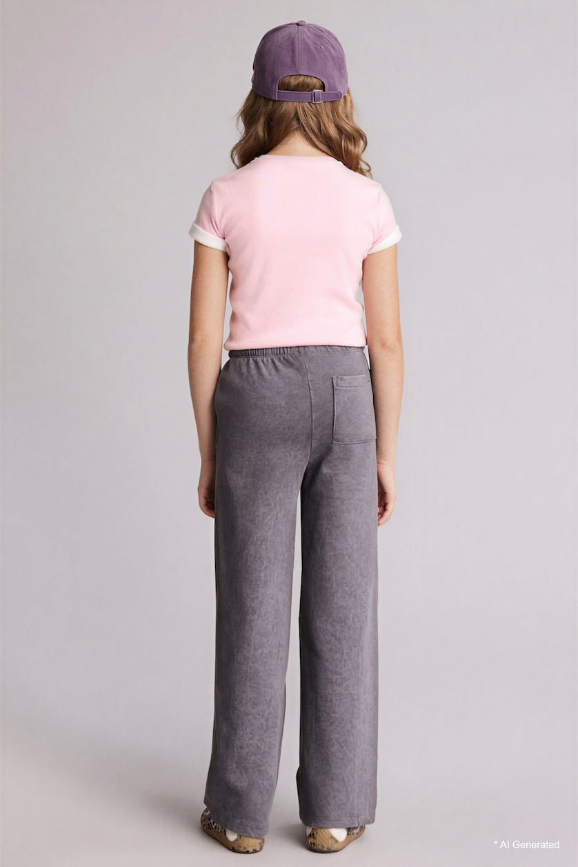 GIRLS & TEENS Anthracite Girl Wide Leg Trousers