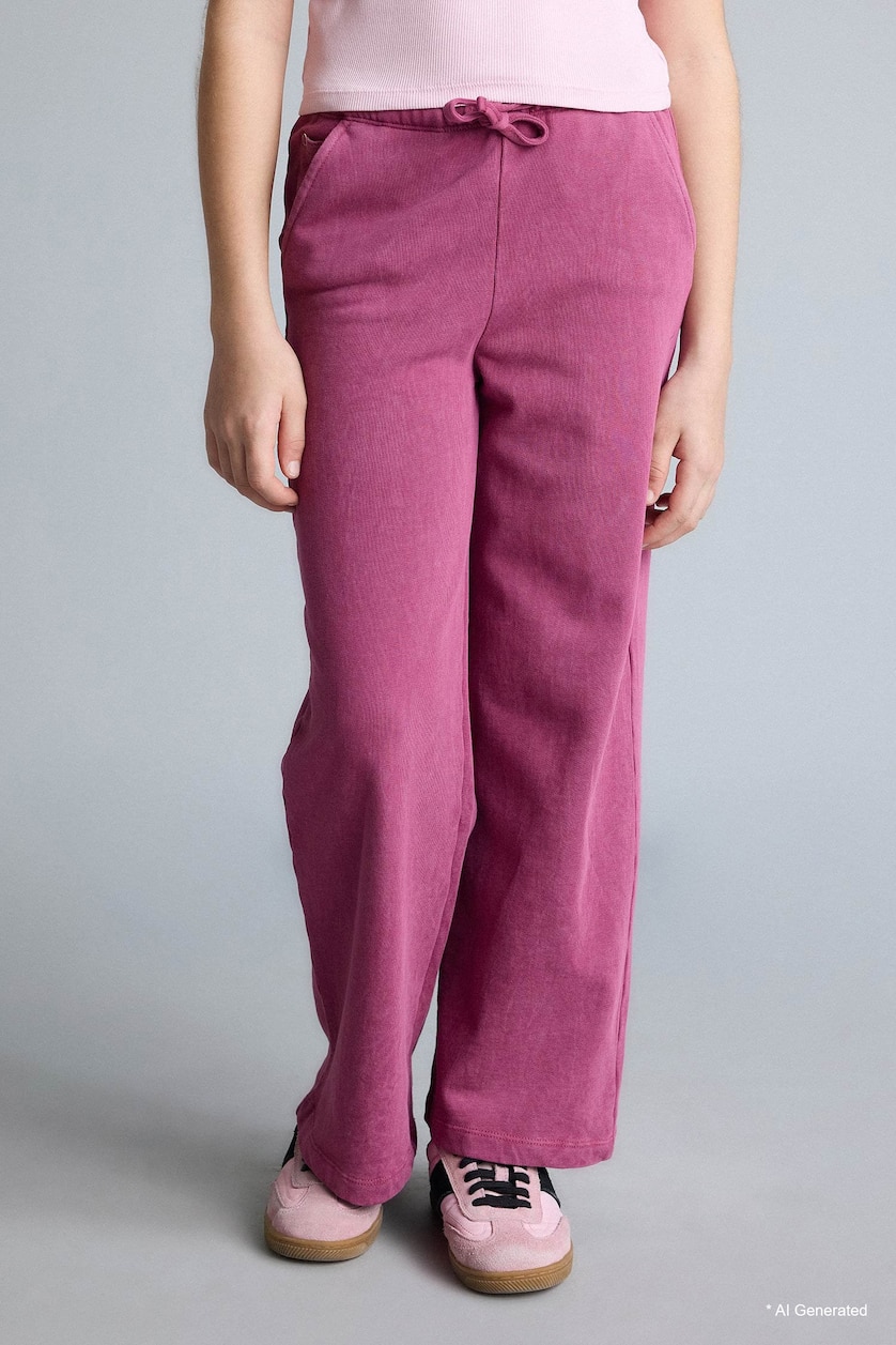 GIRLS & TEENS Dark Pink Girl Wide Leg Sweatpants