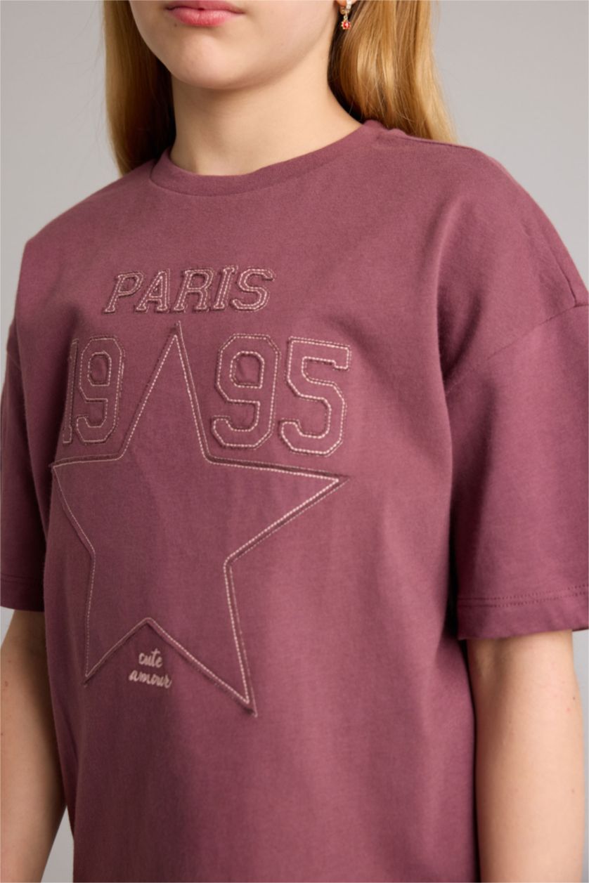 Kız Çocuk - Genç Kız Bordo Tişört Eşofman Altı 2'li Takım Kız Çocuk