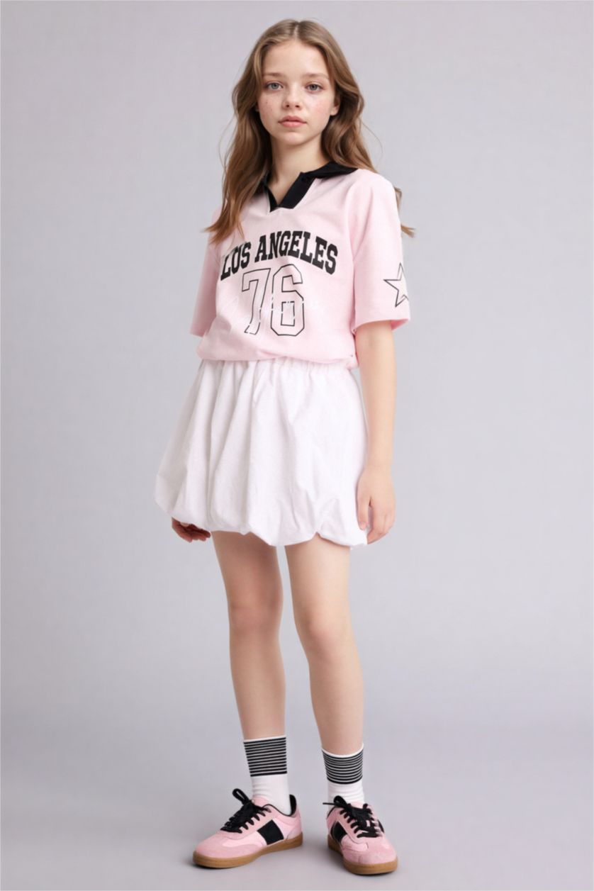 Kız Çocuk - Genç Kız Beyaz Poplin Etek Kız Çocuk