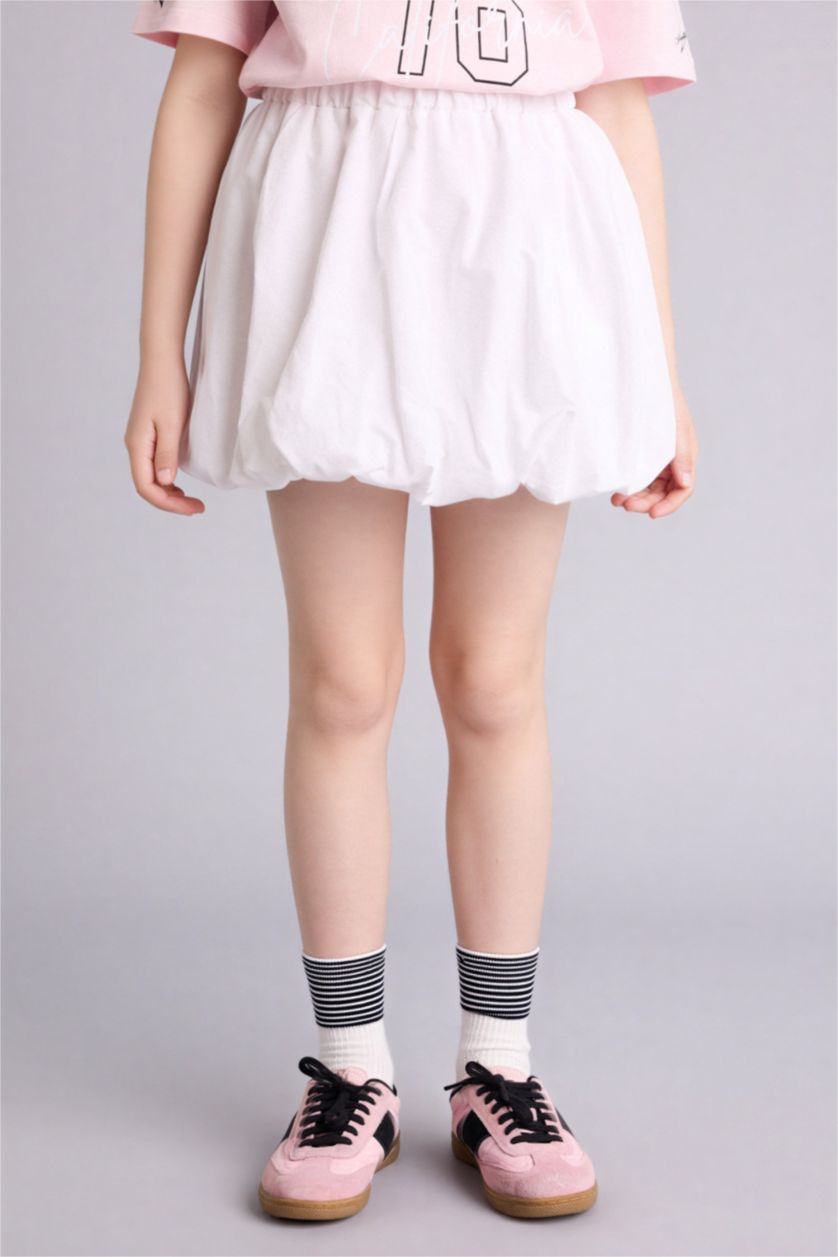 Kız Çocuk - Genç Kız Beyaz Poplin Etek Kız Çocuk