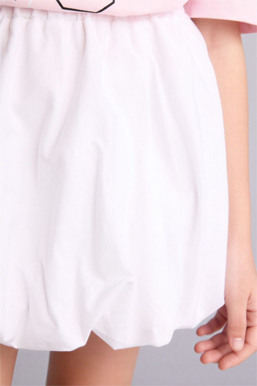 Kız Çocuk - Genç Kız Beyaz Poplin Etek Kız Çocuk