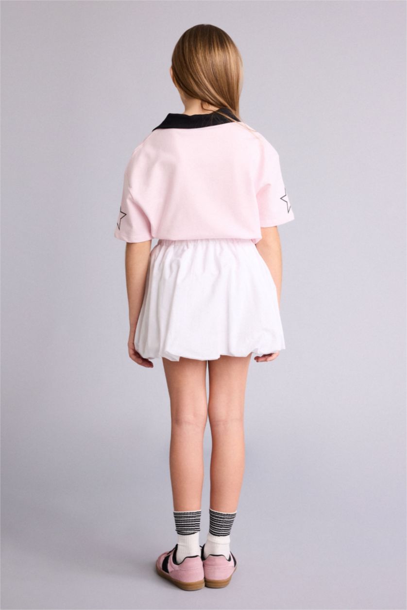 Kız Çocuk - Genç Kız Beyaz Poplin Etek Kız Çocuk