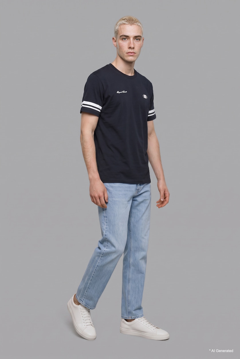 رجال كحلي Regular Fit Short Sleeve T-Shirt