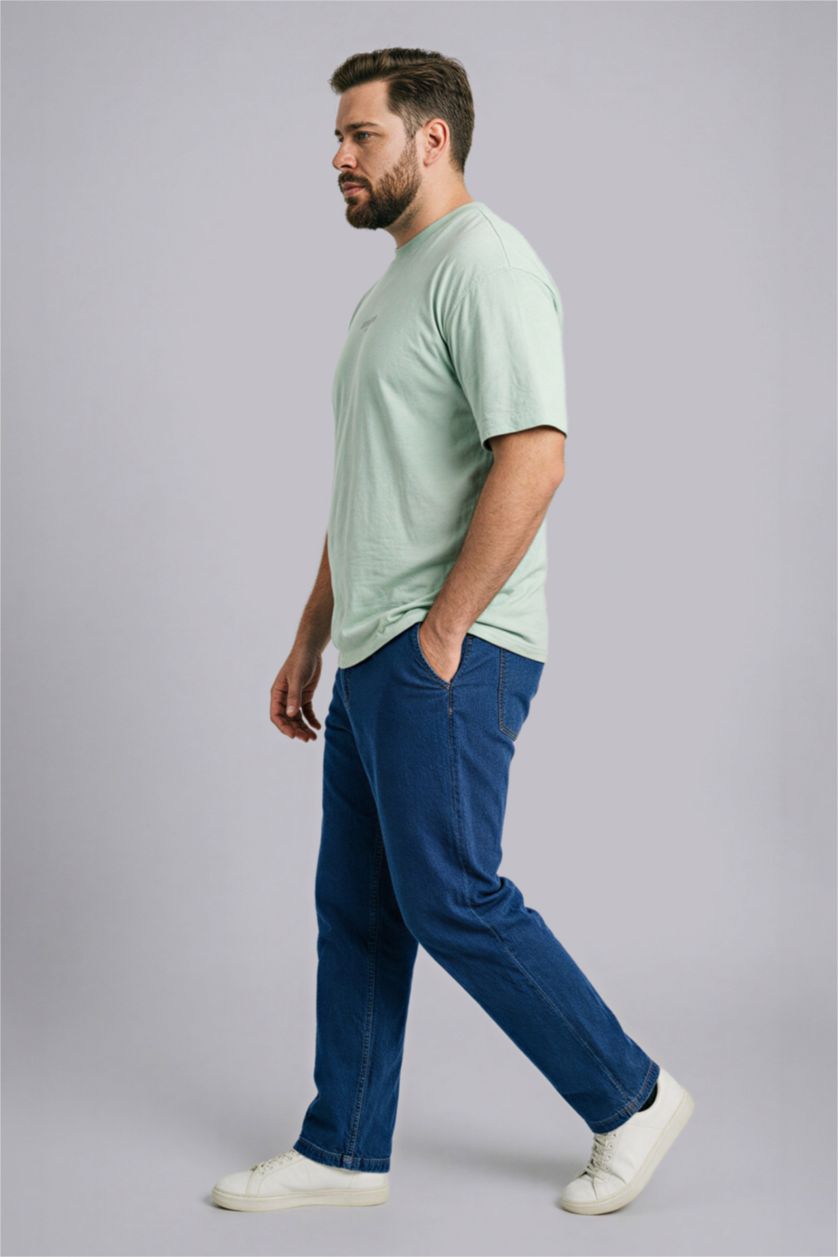 Erkek Mint Boxy Fıt Baskılı Kısa Kollu Tişört