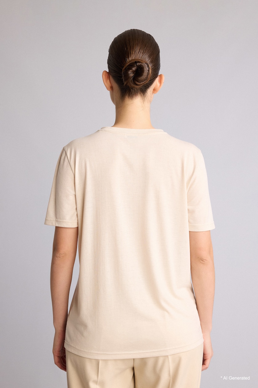 WOMAN Stone Regular Fit Crew Neck Printed Short Sleeve T-Shirt