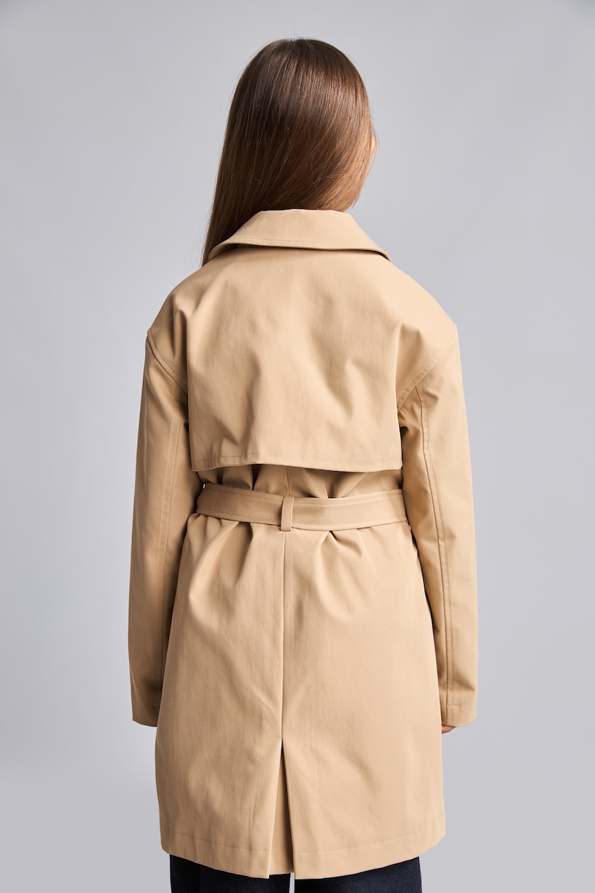 GIRLS & TEENS Vison Girl Envelope Neck Trench Coat
