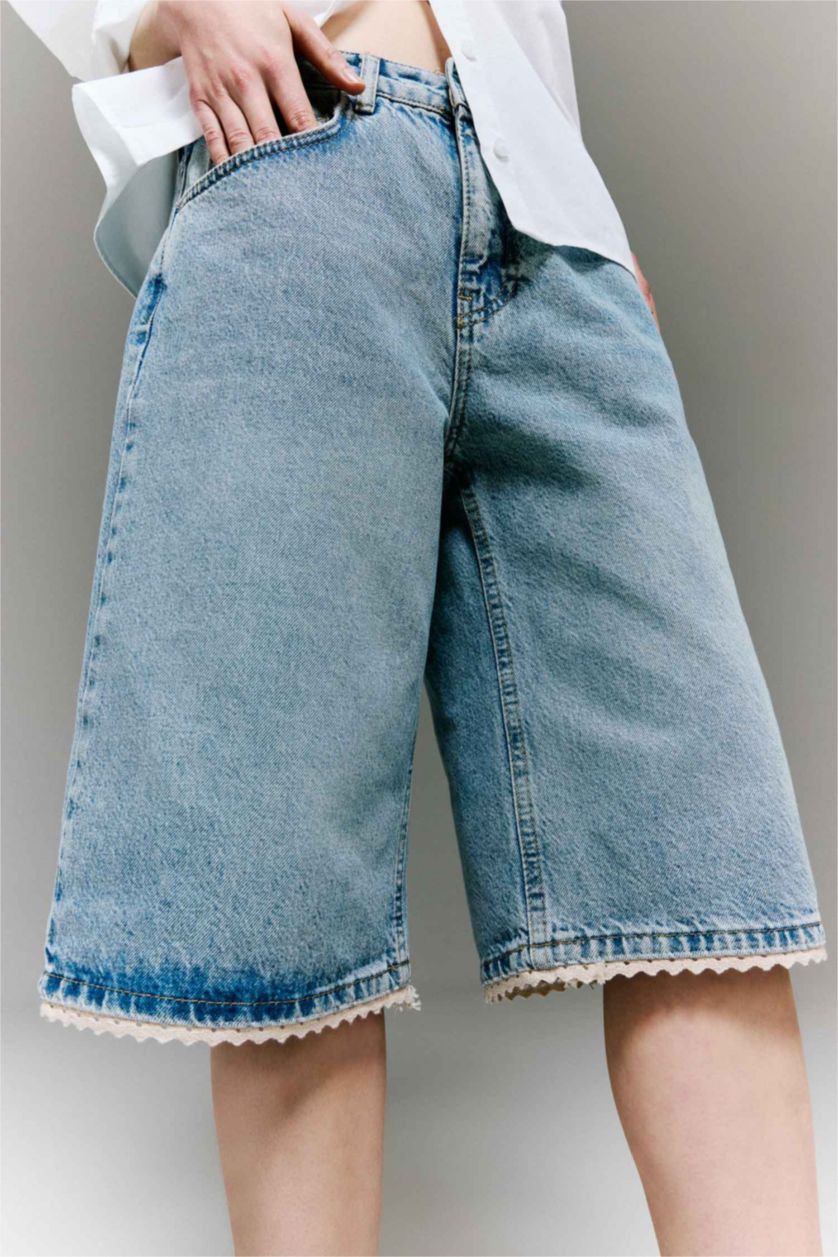 FEMME BLEU Clair Denim Normal Waist Bermuda