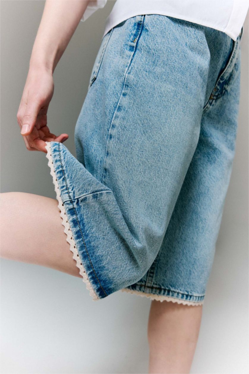 FEMME BLEU Clair Denim Normal Waist Bermuda