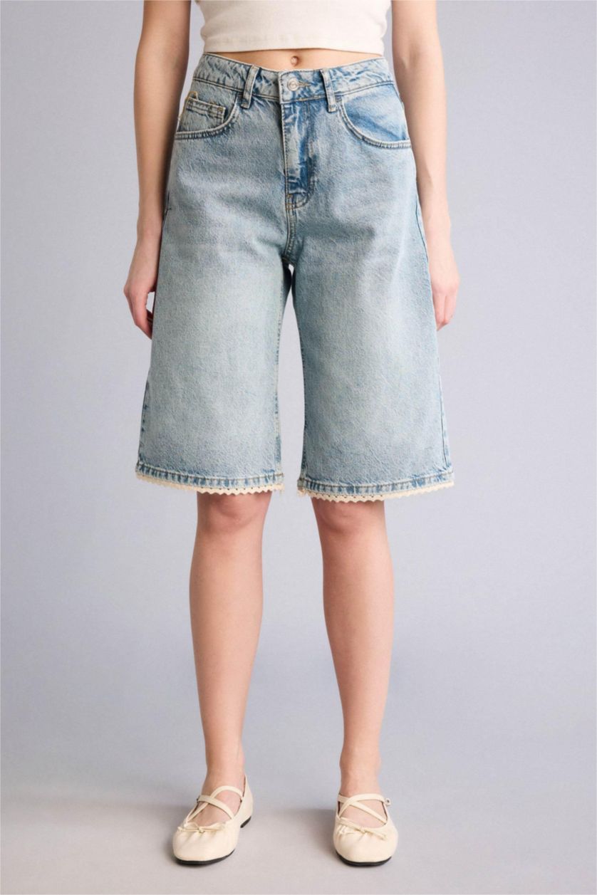 FEMME BLEU Clair Denim Normal Waist Bermuda
