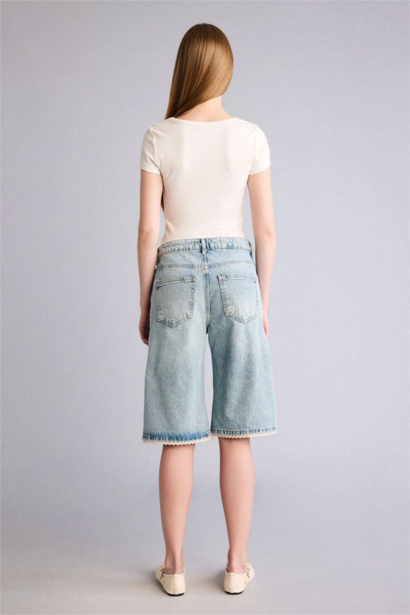 FEMME BLEU Clair Denim Normal Waist Bermuda