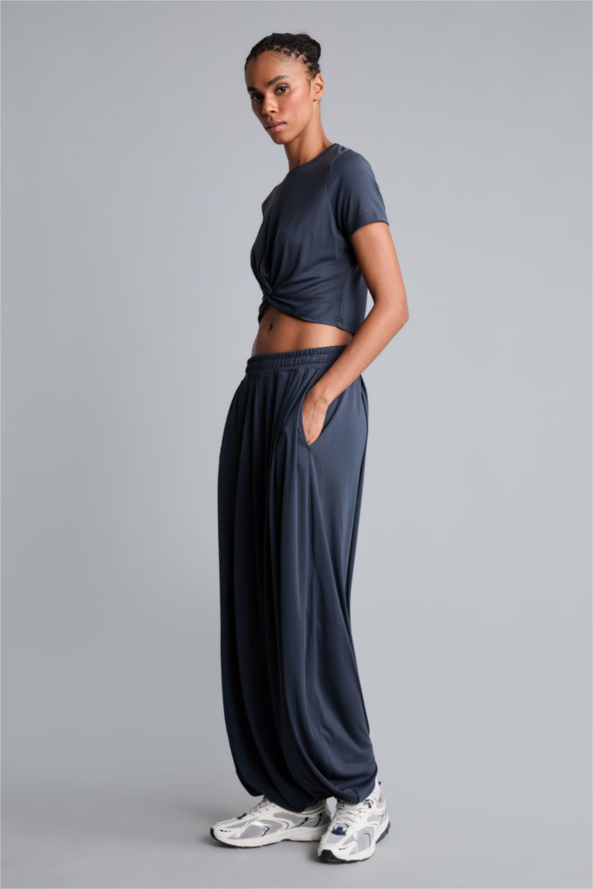 Kadın Antrasit Wide Leg Modal Pantolon