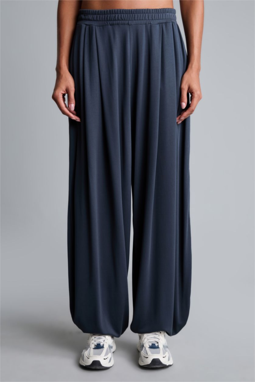 Kadın Antrasit Wide Leg Modal Pantolon