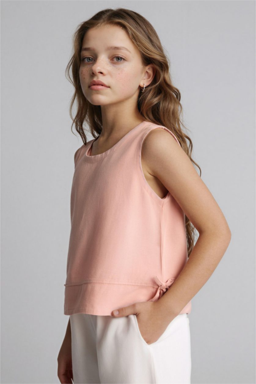 Kız Çocuk - Genç Kız Açık Gülkurusu Çizgili Bluz Kız Çocuk