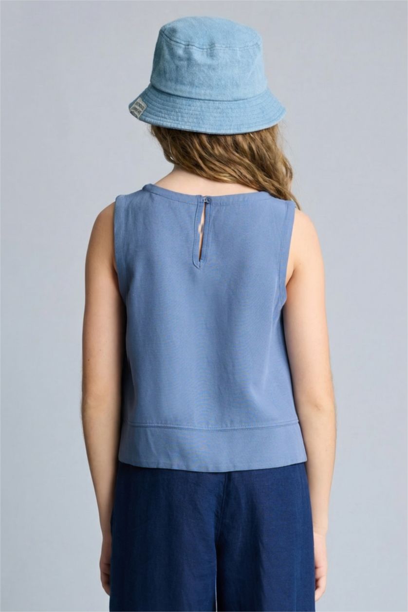 Kız Çocuk - Genç Kız İndigo Kısa kollu Bluz Kız Çocuk