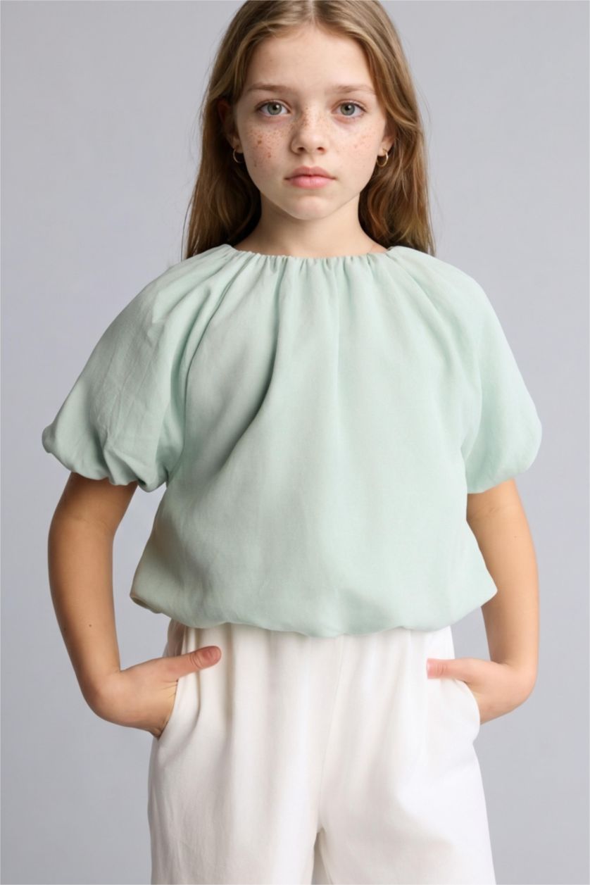 بنات نعناع بلوزة بناتي نص ردن بوبلين قصة عادية