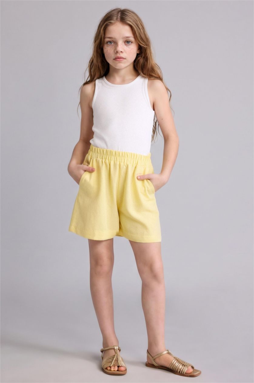 Girls & Teens Yellow Girl Regular Fit Shorts