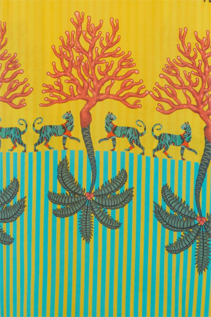 Kadın Sarı Jaquette x DeFacto Desenli Kimono