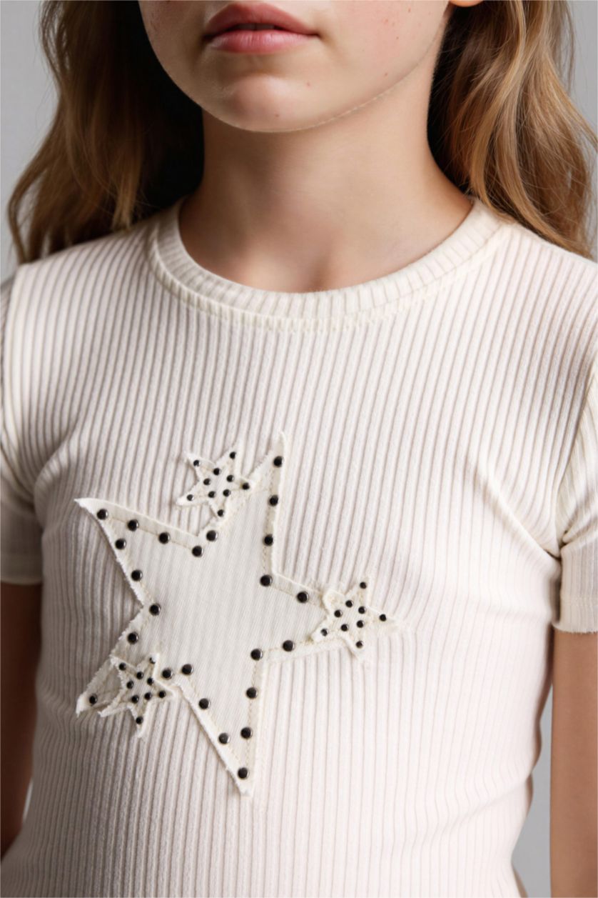 GIRLS & TEENS Ecru Short Sleeve T-Shirt