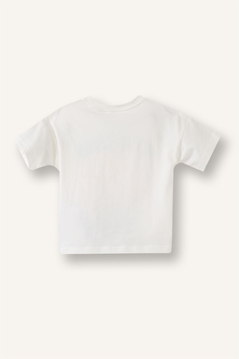 BÉBÉ GARÇON Écru T-shirt oversize imprimé Puff à manches courtes pour bébé garçon