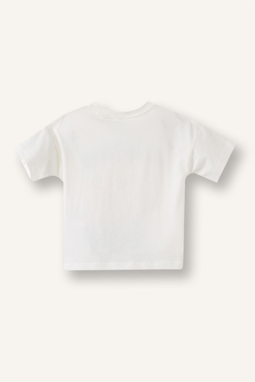 BÉBÉ GARÇON Écru T-shirt oversize imprimé Puff à manches courtes pour bébé garçon