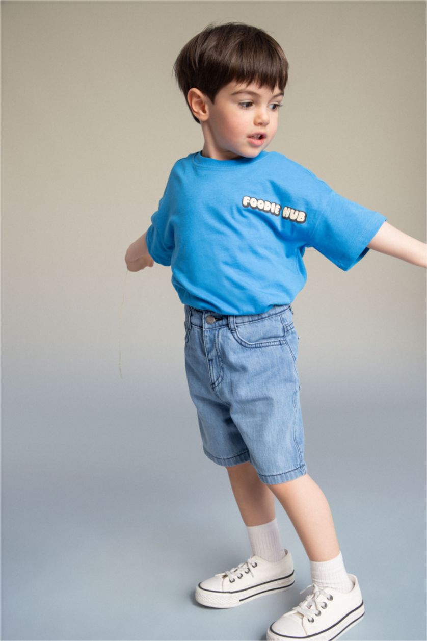 Baby Boys Royal Oversize Fit Puff Print Short Sleeve T-Shirt