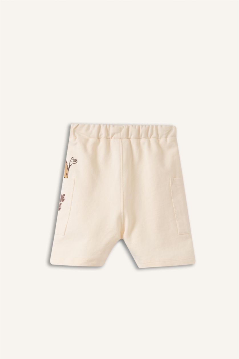 Baby Boys Light Stone Baby Boy Wide Leg Food Print Shorts