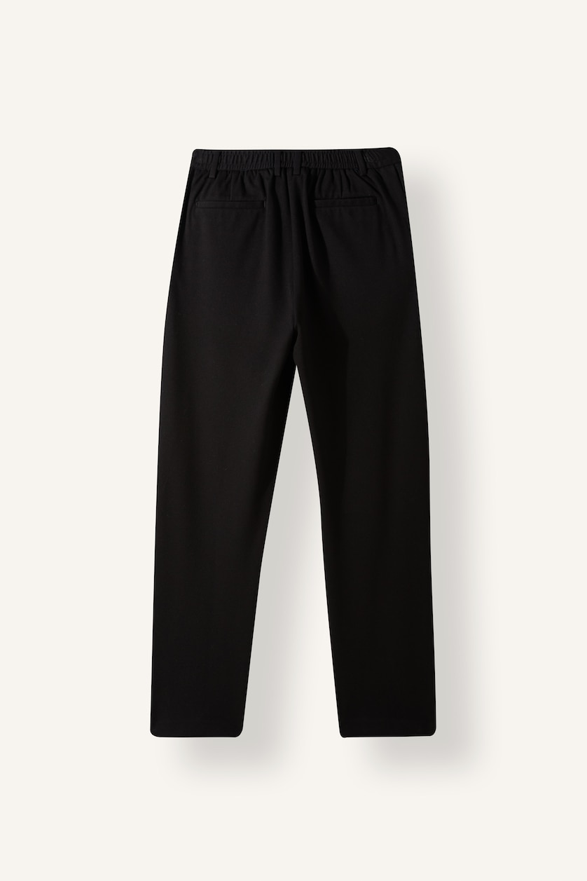 MAN Black Elastic Band Regular Fit Trousers