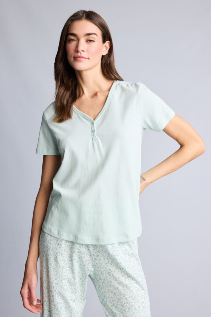 Kadın Mint Regular Fıt Kısa Kollu 2'li Takım